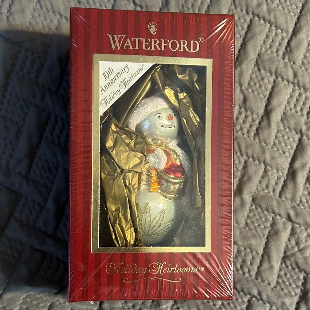 Waterford Red and Gold Holiday Ornament